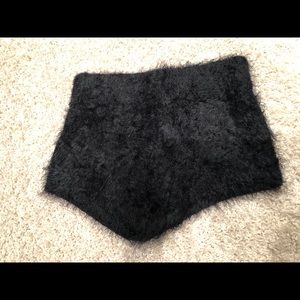 Black Fuzzy Urban Outfitters Shorts